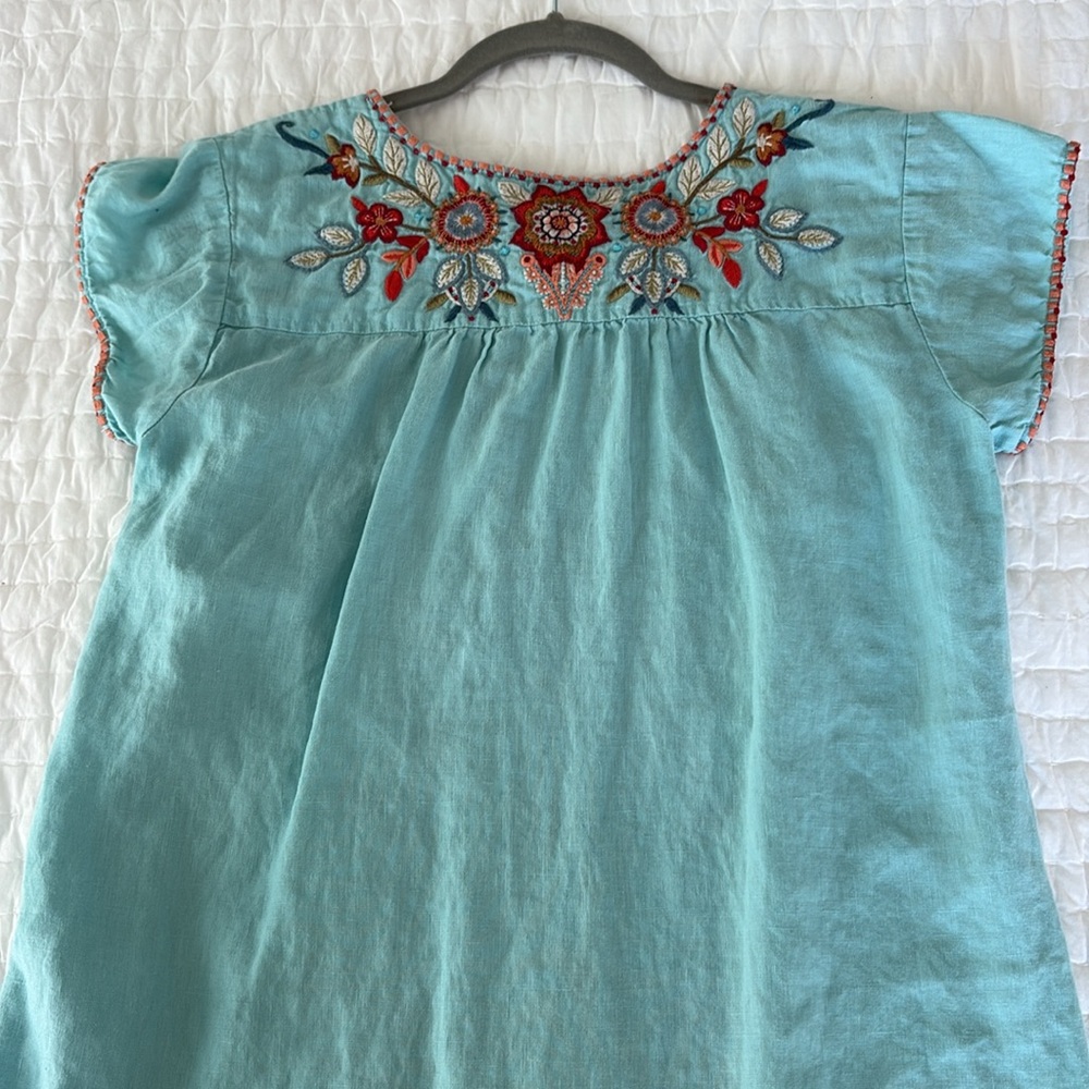 Embroidered Johnny Was dress turquoise small women’s - Picture 4 of 6